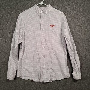 Russell Brand NCAA Virginia Tech men's Long Sleeve button down shirt Size Medium